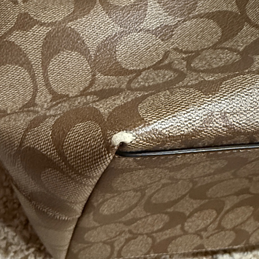 Coach Signature Brown and Blue Briefcase - Picture 10 of 11